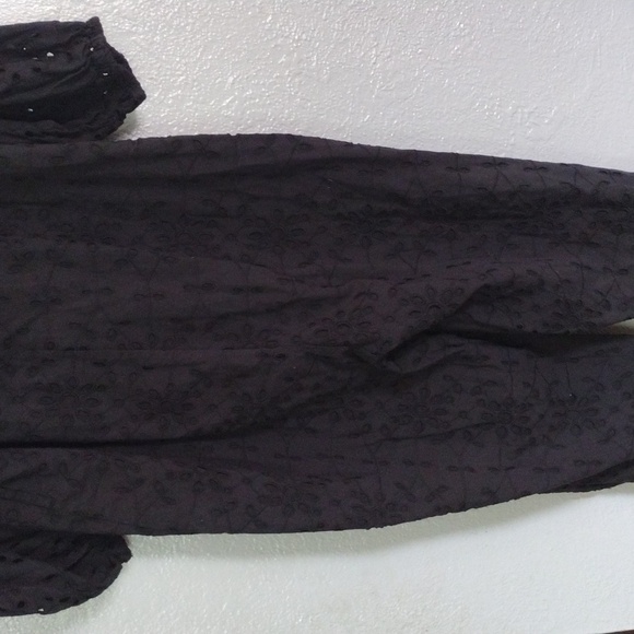 Cleobella Penelope Black Eyelet Jumpsuit 100% Organic Cotton M/L - Picture 6 of 6